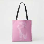 Personalisierte Ballettschuh-Typografie Tasche (Vorderseite)