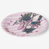 Personalisierte Ballettschuhe Pappteller (Schrägansicht)