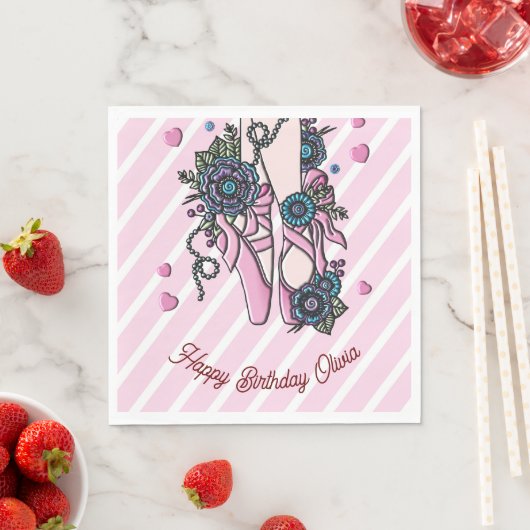 Personalisierte Ballettschuhe Serviette (Beispiel)