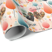Personalisierte Ballonfeier, Fotos & Namen Geschenkpapier (Rolleneckpunkt)