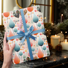 Personalisierte Ballonfeier, Fotos & Namen Geschenkpapier