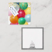 Personalisierte Ballons Konfetti High-Dei Geburtst Mitteilungskarte (Vorne/Hinten)