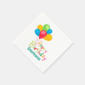 Personalisierte Balloons glücklich zum Geburtstag Serviette (Ecke)