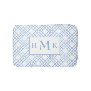 Personalisierte Bambus-Gitter-Monogramm Badematte