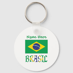 Personalisierte Bandiera Brasil Runde Aluminium Schlüsselanhänger