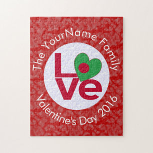 Personalisierte bangladeschische rote LOVE-Flagge Puzzle