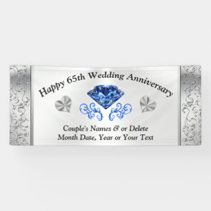 Personalisierte Banner zum 65. Hochzeitstag