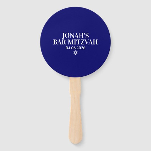 Personalisierte Bar Mitzvah Hand Fans Fächer (Vorderseite)