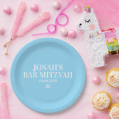 Personalisierte Bar Mitzvah Papierplatte Pappteller (Party)