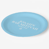 Personalisierte Bar Mitzvah Papierplatte Pappteller (Schrägansicht)