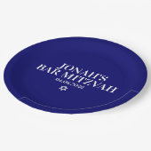 Personalisierte Bar Mitzvah Papierplatte Pappteller (Schrägansicht)