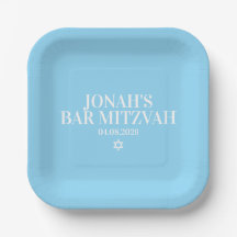 Personalisierte Bar Mitzvah Papierplatte