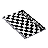 Personalisierte Bar schwarz Checked Notizblock (Rechte Seite)