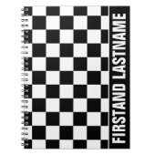 Personalisierte Bar schwarz Checked Notizblock (Vorderseite)