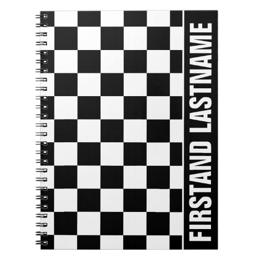 Personalisierte Bar schwarz Checked Notizblock (Vorderseite)