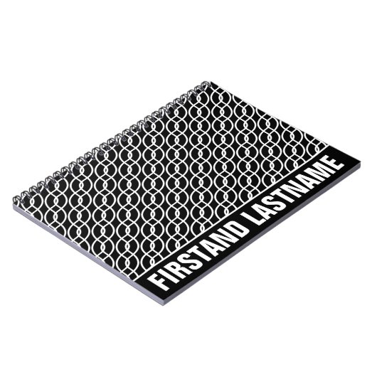 Personalisierte Bar Tab Black Waves Notizblock (Linke Seite)