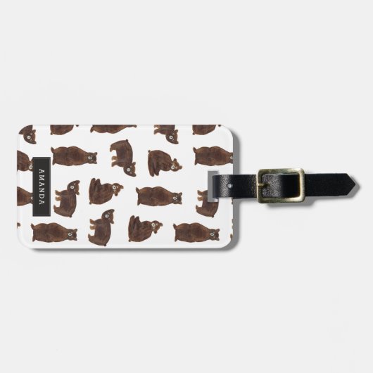 Personalisierte Bären Gepäckanhänger (Vorderseite horizontal)