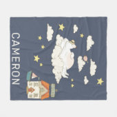 Personalisierte Bären- und Vogelbebilderungsszene Fleecedecke (Vorderseite (Horizontal))