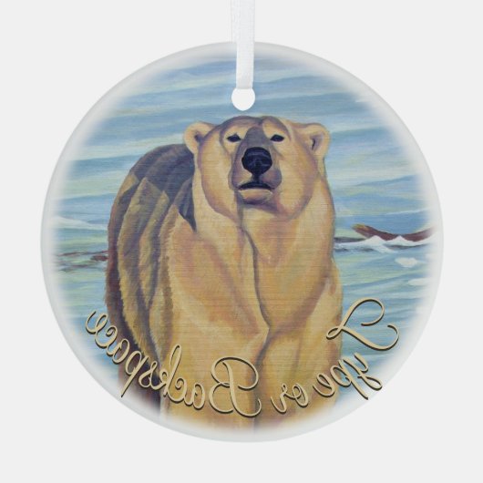Personalisierte Bärendekoration Ornament Aus Glas (Rückseite)