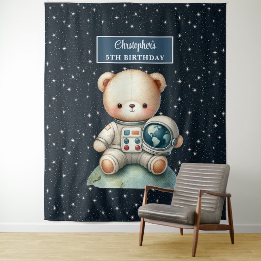 Personalisierte Bärenverkleidung für Jungen Wandteppich (Beispiel)