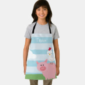 Personalisierte Barnyard-Kuh und Hühnerkinder Schü Schürze (Insitu)