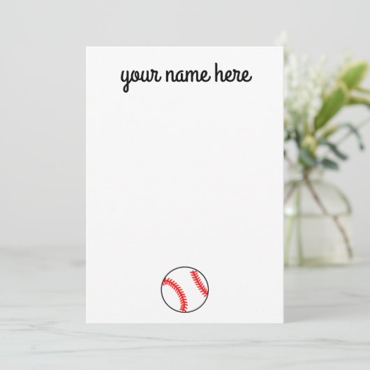 Personalisierte Baseball-Ball-Notecards Dankeskarte (Stehend Vorderseite)