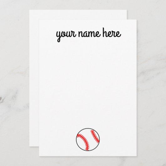 Personalisierte Baseball-Ball-Notecards Dankeskarte (Vorne/Hinten)