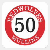 Personalisierte Baseball-Bat-Knob-Decals Quadratischer Aufkleber (Vorderseite)