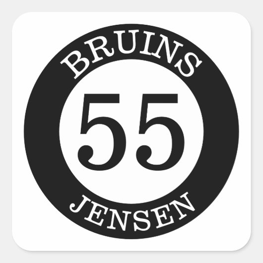 Personalisierte Baseball-Bat-Knob-Decals Quadratischer Aufkleber (Vorderseite)