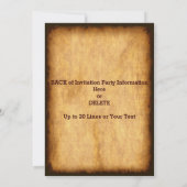 Personalisierte Baseball-Einladung für jeden Anlas Einladung (Rückseite)