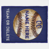 Personalisierte Baseball-Flanelldecke 3 Textfelder Fleecedecke (Vorderseite (Horizontal))
