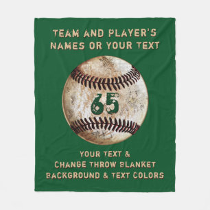 Personalisierte Baseball-Flanelldecke, anpassbar Fleecedecke