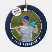 Personalisierte Baseball-Foto- und Player-Status Keramik Ornament (Vorne)