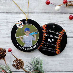 Personalisierte Baseball-Foto- und Player-Status Keramik Ornament