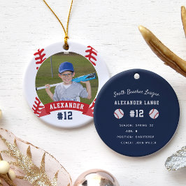 Personalisierte Baseball-Foto- und Player-Status Keramik Ornament