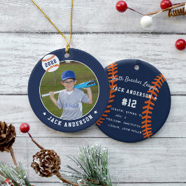 Personalisierte Baseball-Foto- und Player-Status Keramik Ornament