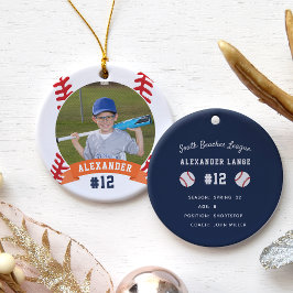 Personalisierte Baseball-Foto- und Player-Status Keramik Ornament