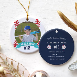 Personalisierte Baseball-Foto- und Player-Status Keramik Ornament