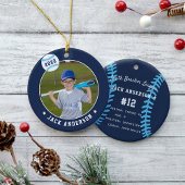 Personalisierte Baseball-Foto- und Player-Status Keramik Ornament