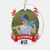 Personalisierte Baseball-Foto- und Player-Status Keramik Ornament (Links)