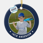 Personalisierte Baseball-Foto- und Player-Status Keramik Ornament (Vorne)