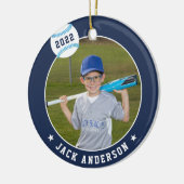 Personalisierte Baseball-Foto- und Player-Status Keramik Ornament (Links)
