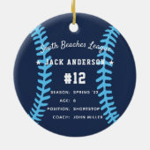 Personalisierte Baseball-Foto- und Player-Status Keramik Ornament (Hinten)