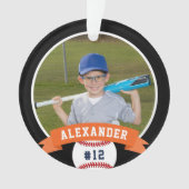 Personalisierte Baseball-Foto- und Player-Status Ornament (Vorderseite)