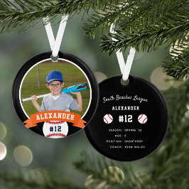 Personalisierte Baseball-Foto- und Player-Status Ornament