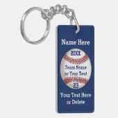 Personalisierte Baseball-Geschenke für Text-Kasten Schlüsselanhänger (Vorderseite links)