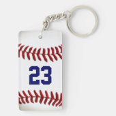 Personalisierte Baseball-Geschenke für Text-Kasten Schlüsselanhänger (Rückseite)