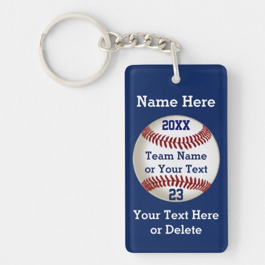 Personalisierte Baseball-Geschenke für Text-Kasten Schlüsselanhänger (Vorderseite)