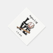 Personalisierte Baseball-Hochzeit Serviette (Ecke)