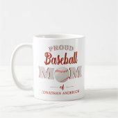 Personalisierte Baseball-Mama Kaffee-Tasse Kaffeetasse (Links)